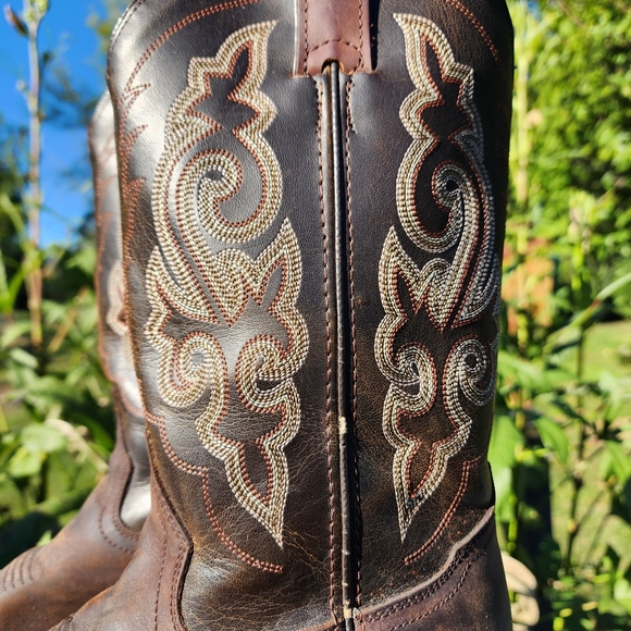 Women's Double H Western Cowgirl boots leather boots size 8.5 cowboy boots - Picture 13 of 15